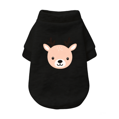 Adorable Cartoon Deer Head Grey Dog Sweater