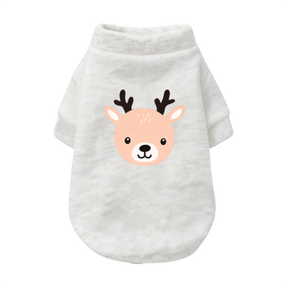 Adorable Cartoon Deer Head Grey Dog Sweater