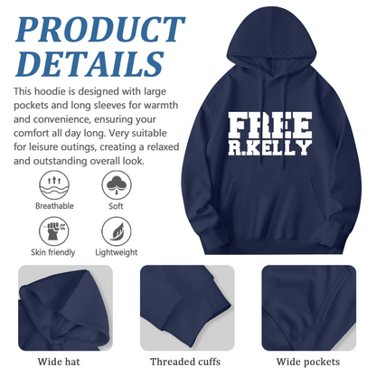 Bold Free R.Kelly Letter Hoodie, Relaxed Street Pullover