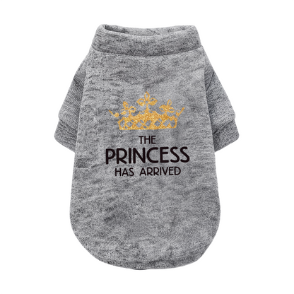 The Princess Has Arrived Golden Crown Pet Sweater