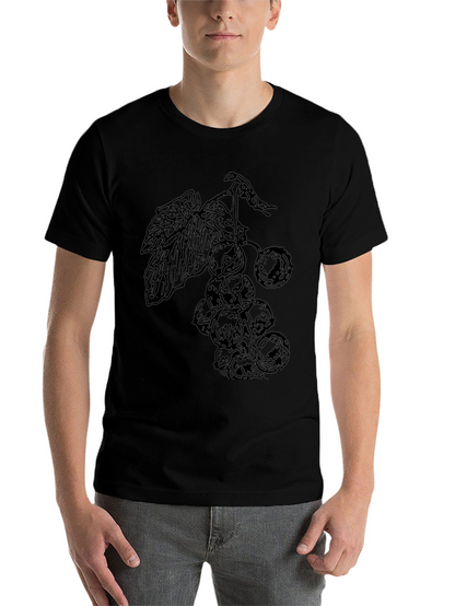 Black T-Shirt with Berry Print