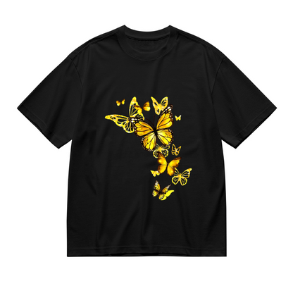 Gorgeous Golden Monarch Butterflies Art Print Plus Size Women¡¯s Graphic T-Shirt