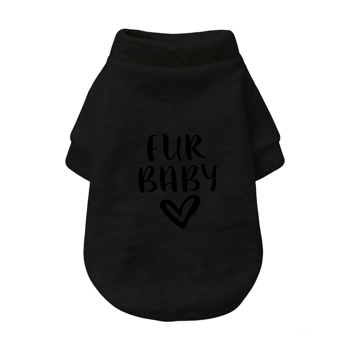 Fur Baby Black Heart Grey Pet Sweater, Simple Cozy Fur Baby Clothes