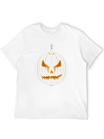 Spooky Pumpkin Candle Graphic Tee - Halloween Shirt