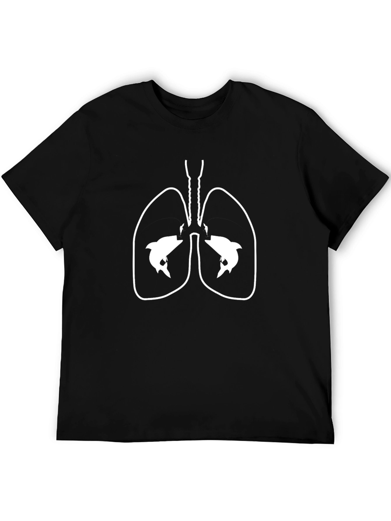Dolphin Lung Anatomy Graphic Tee - Unique Design