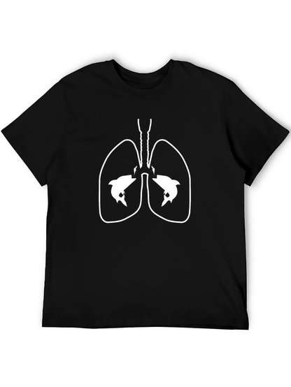 Dolphin Lung Anatomy Graphic Tee - Unique Design