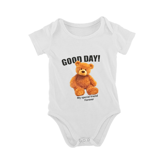 Good Day Fluffy Teddy Bear Sweet Baby Onesie Gift