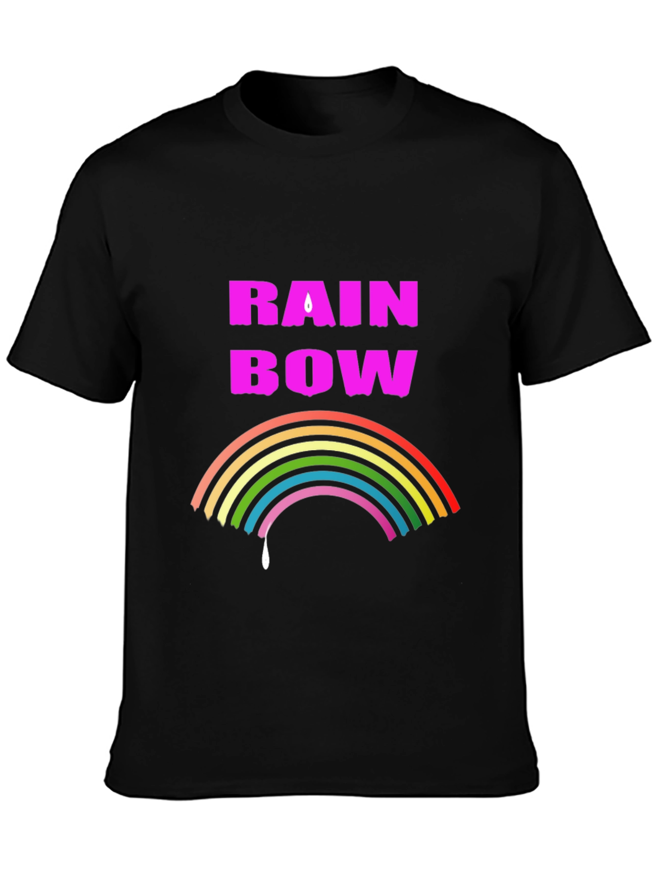 Rainbow Drip Graphic Tee - Stylish Black T-Shirt
