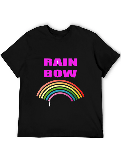 Rainbow Drip Graphic Tee - Stylish Black T-Shirt