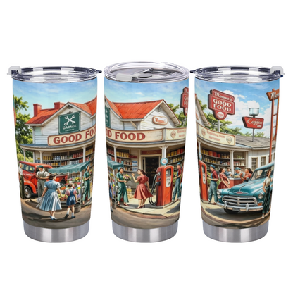 Enchanted Floral Country Cottage Oil Painting 20oz Travel Tumbler
