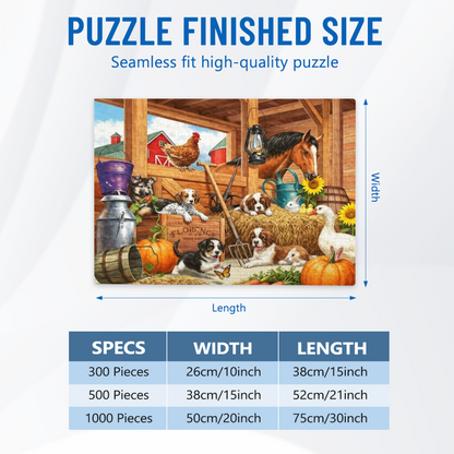 Cozy Barnyard Full of Cute Farm Animals Country Jigsaw Puzzle | 300/500/1000 Pieces