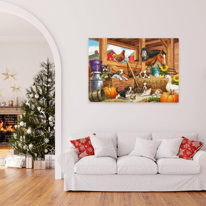 Cozy Barnyard Full of Cute Farm Animals Country Jigsaw Puzzle | 300/500/1000 Pieces