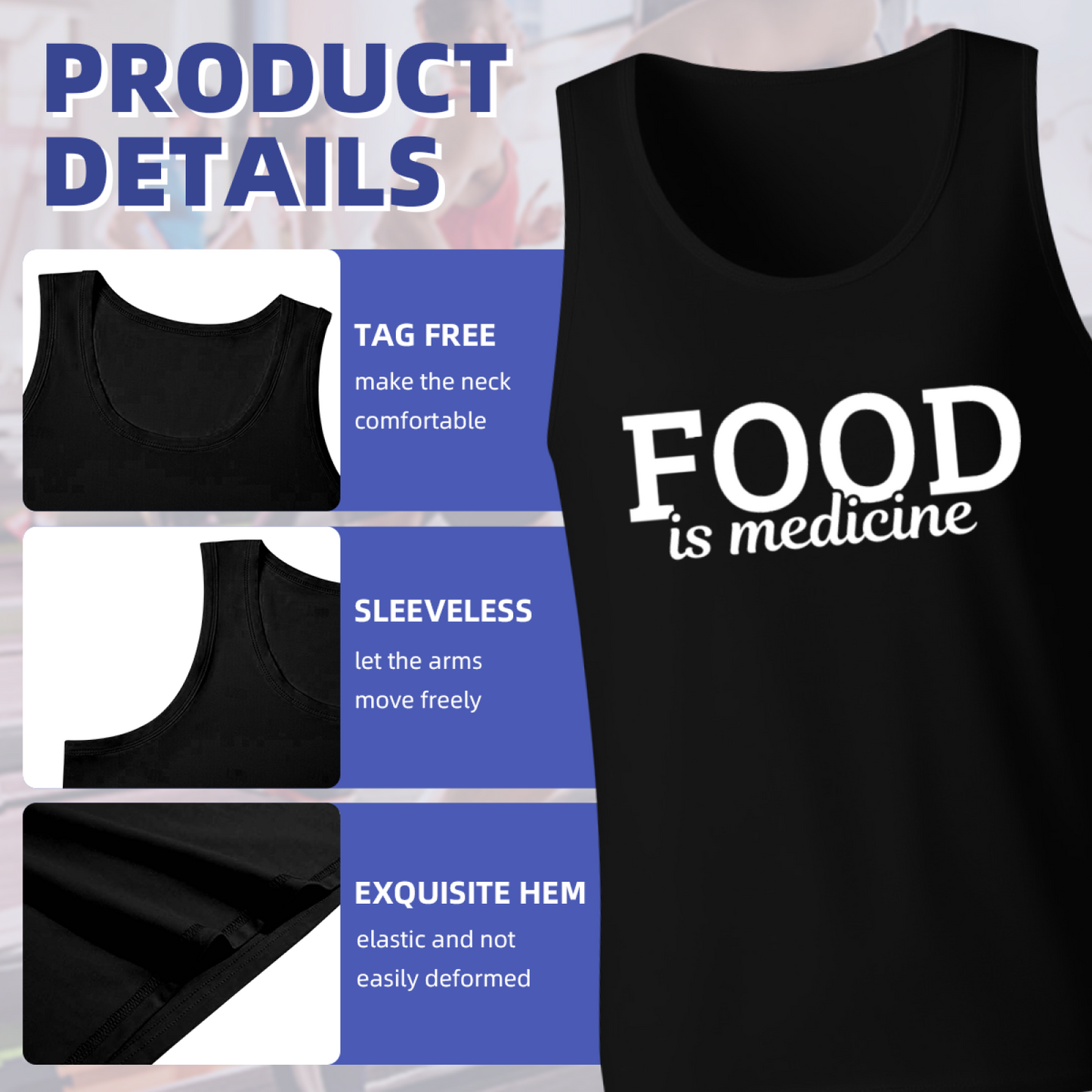 Food Is Medicine Healthy Lifestyle Simple Tank Top