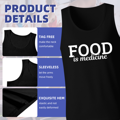 Food Is Medicine Healthy Lifestyle Simple Tank Top