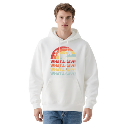 Retro What A Save Rocket Game Vintage Print Soft Hoodie, Unisex Casual Top