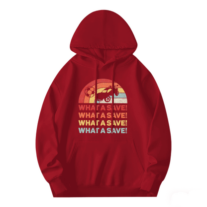 Retro What A Save Rocket Game Vintage Print Soft Hoodie, Unisex Casual Top