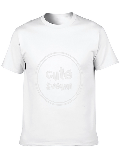 Cute & Vegan Graphic T-Shirt - Black Cotton Blend