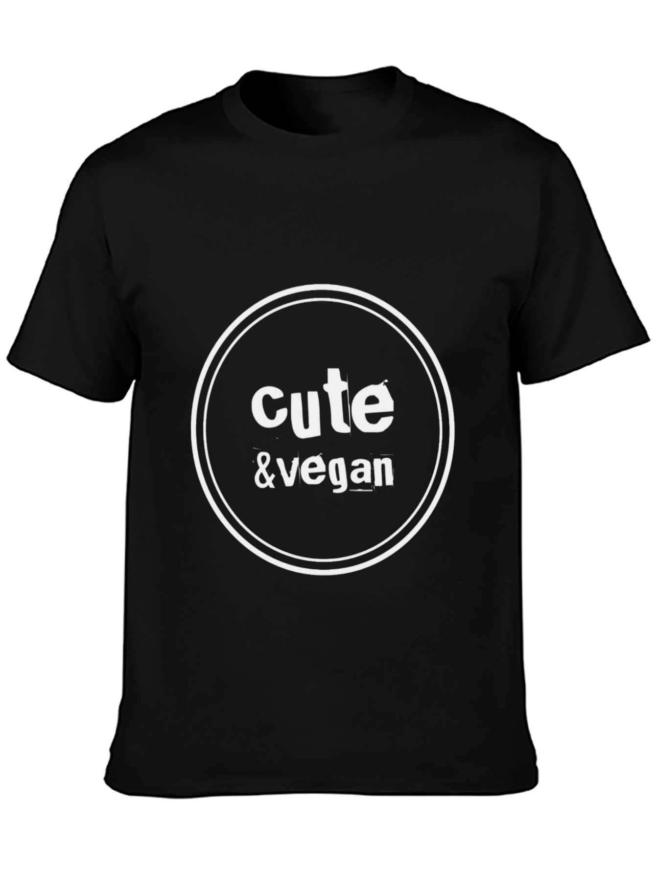 Cute & Vegan Graphic T-Shirt - Black Cotton Blend