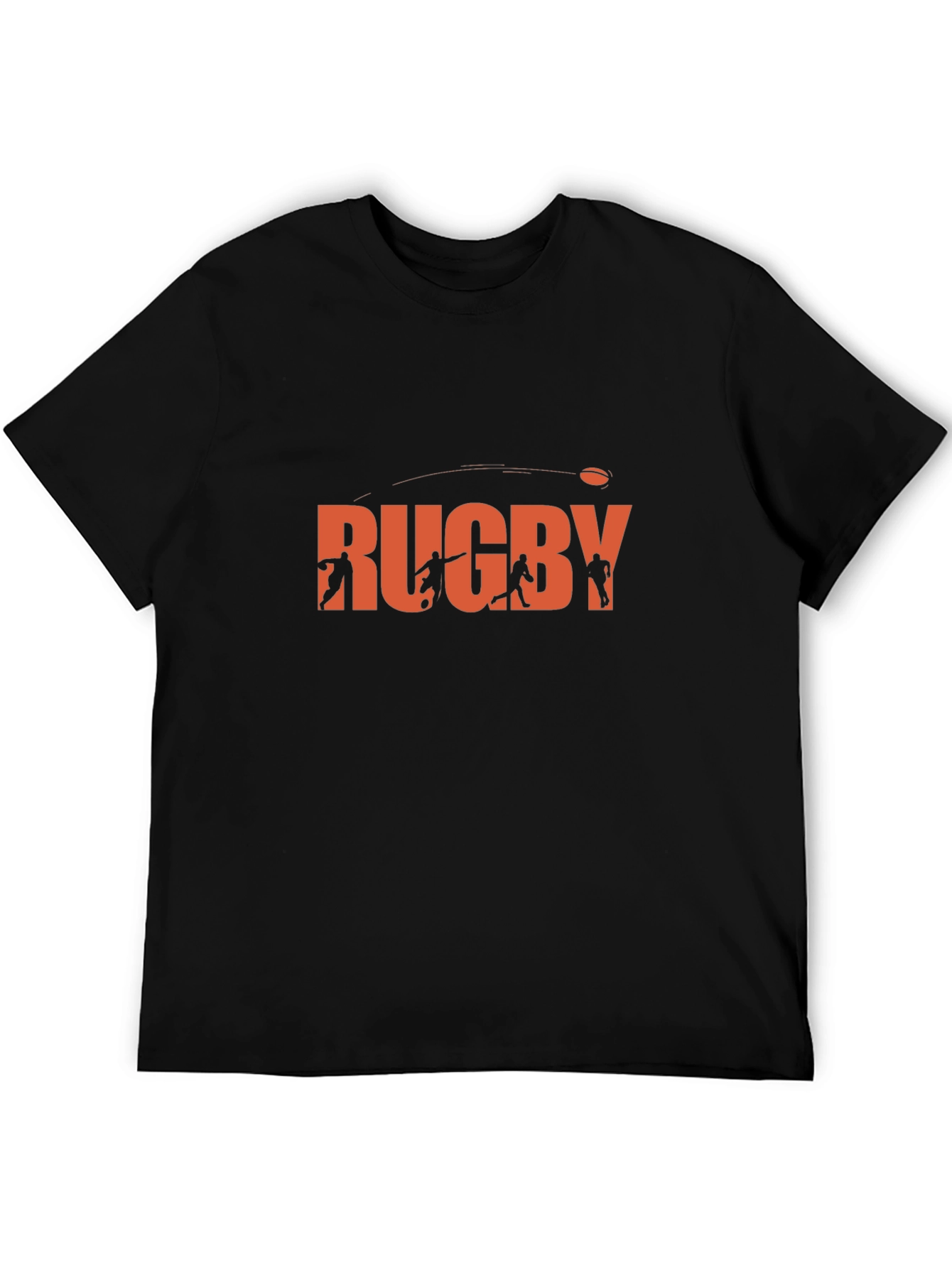 Rugby Graphic T-Shirt - Black Casual Tee