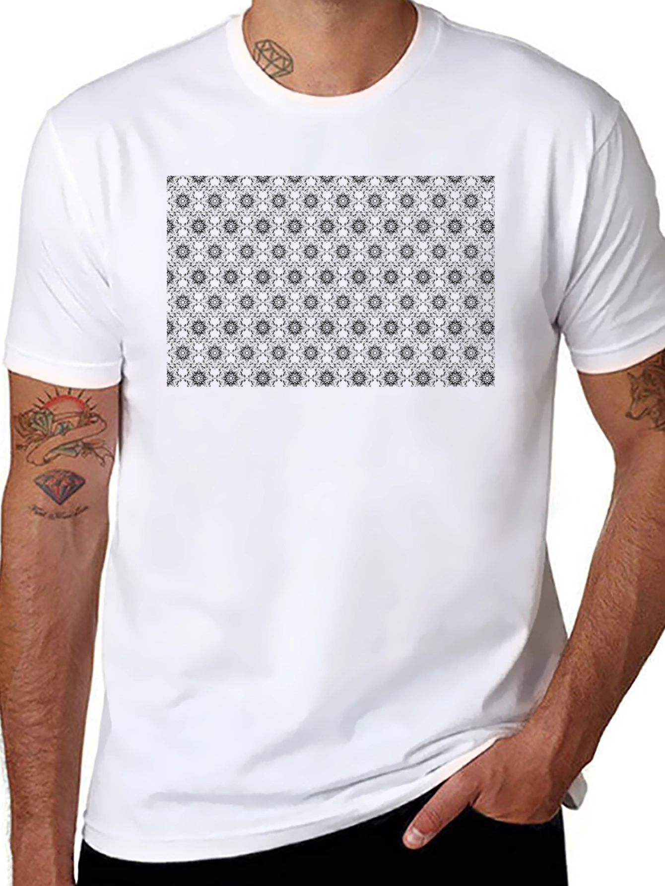 Dark Patterned Black T-Shirt