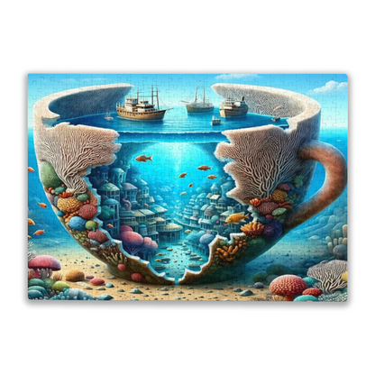Surreal Giant Teacup Undersea City ¨C Magical Coral Ocean Puzzle