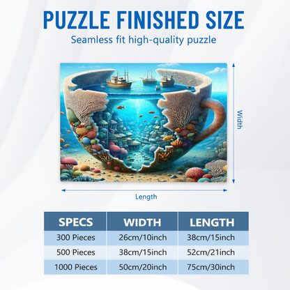 Surreal Giant Teacup Undersea City ¨C Magical Coral Ocean Puzzle