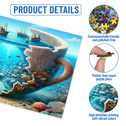 Surreal Giant Teacup Undersea City ¨C Magical Coral Ocean Puzzle