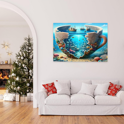 Surreal Giant Teacup Undersea City ¨C Magical Coral Ocean Puzzle