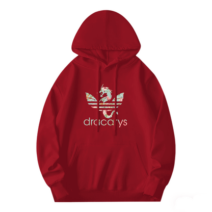 Floral Dracarys Dragon Red Unisex Hoodie, Snug Comfort Fit