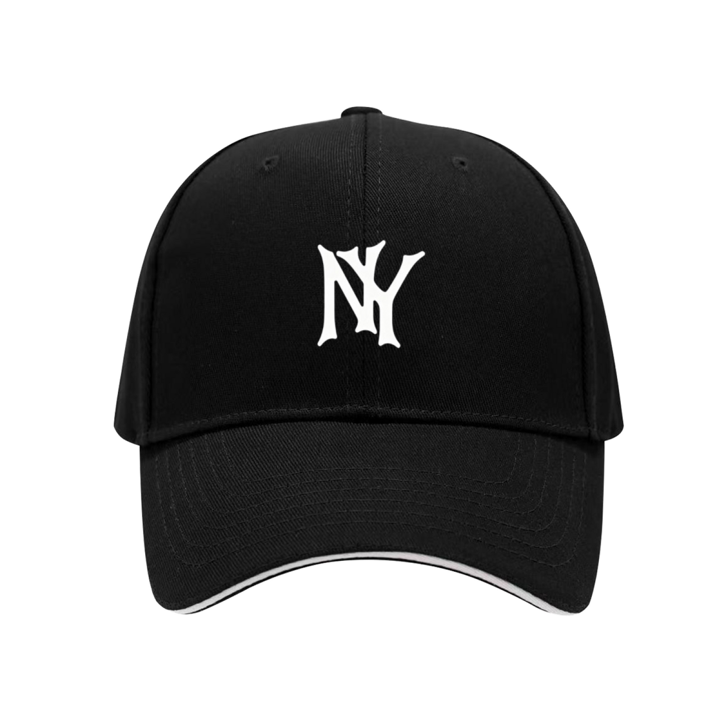 Classic NY Logo Navy Blue Multi-Color Sandwich Brim Retro Baseball Cap