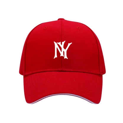 Classic NY Logo Navy Blue Multi-Color Sandwich Brim Retro Baseball Cap