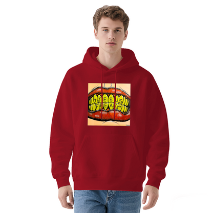 Jesus Freak Mouth Graphic Black Hoodie, Men Street Comfort Hooded Top
