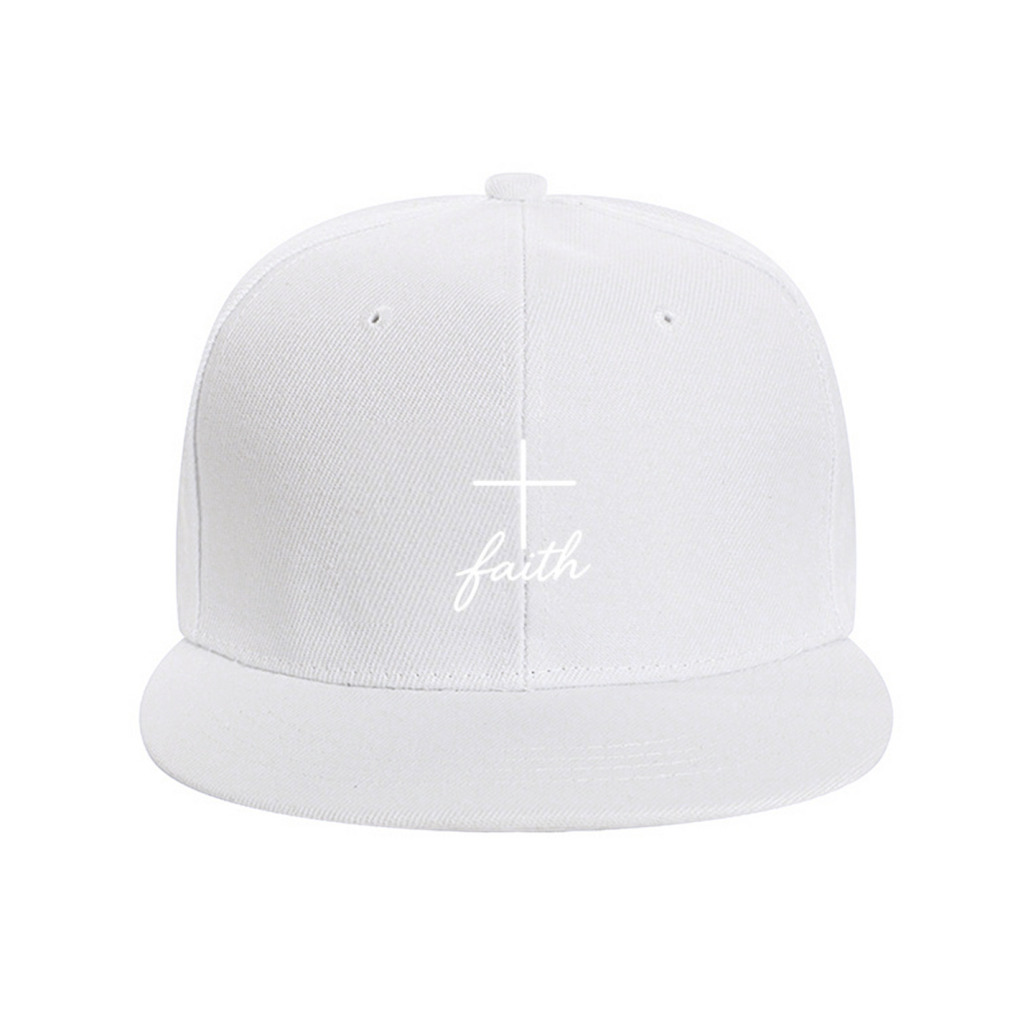Faith Cross Script Red Flat Brim Snapback Sun Hat, Simple Christian Faith Daily Sun Cap