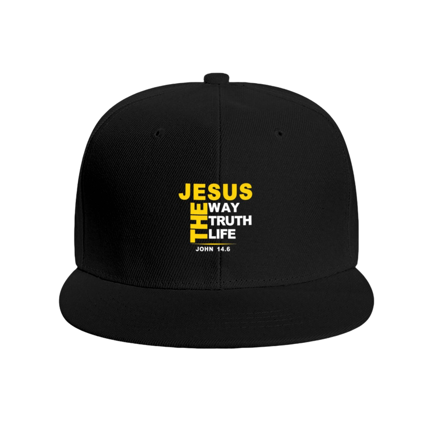 Faith JESUS THE WAY TRUTH LIFE Black Flat Brim Christian Cap