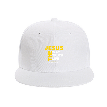 Faith JESUS THE WAY TRUTH LIFE Black Flat Brim Christian Cap