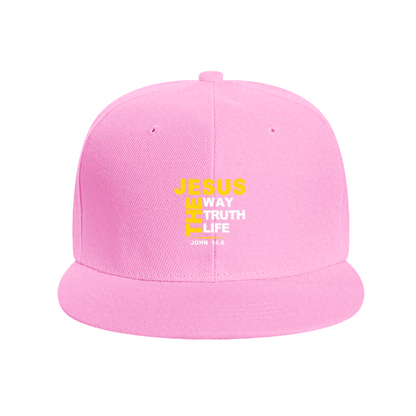 Faith JESUS THE WAY TRUTH LIFE Black Flat Brim Christian Cap