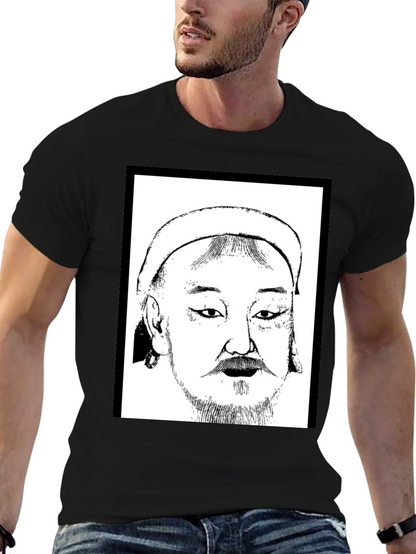 Genghis Khan T-Shirt - Black Cotton Graphic Tee