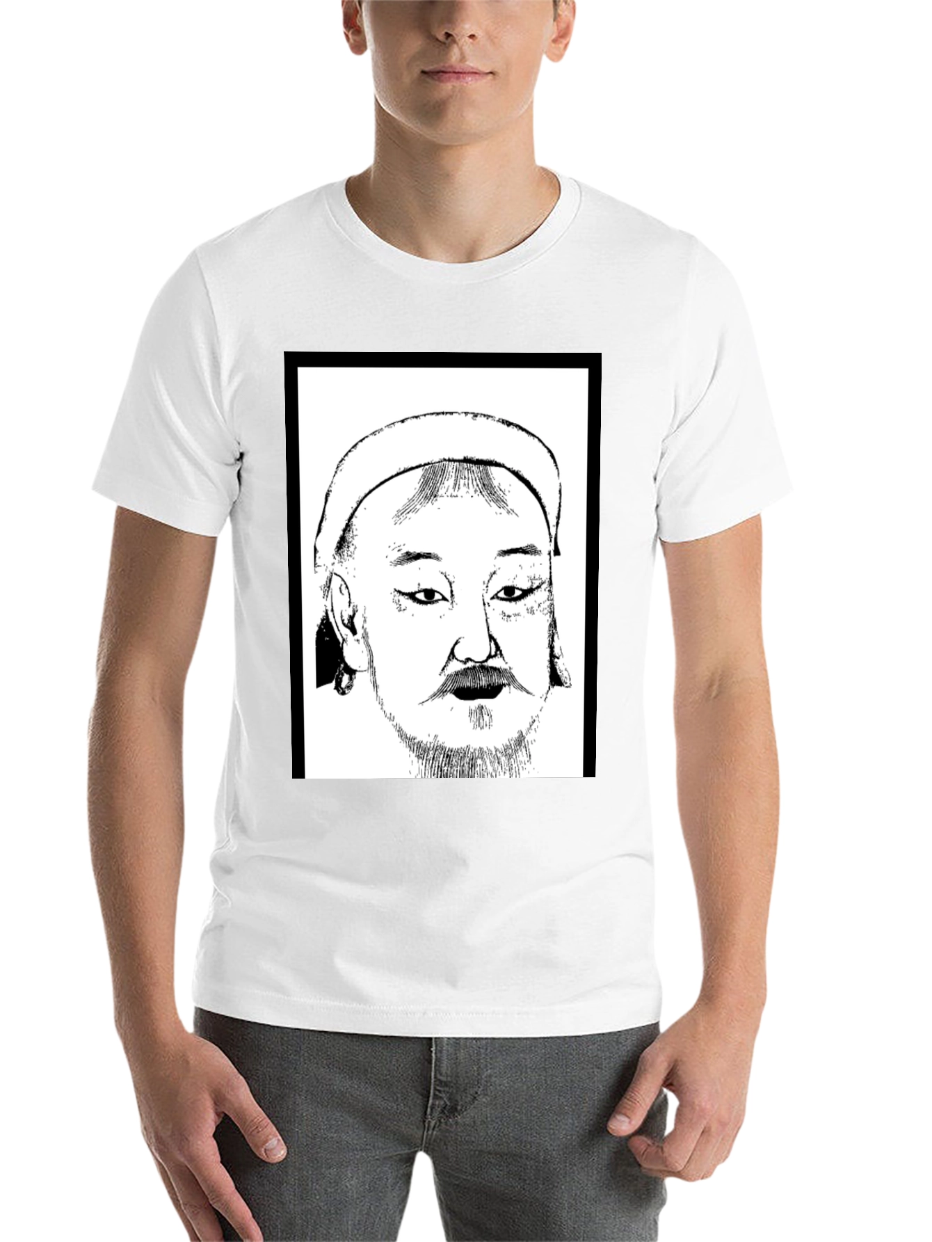 Genghis Khan T-Shirt - Black Cotton Graphic Tee