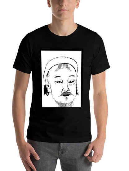 Genghis Khan T-Shirt - Black Cotton Graphic Tee