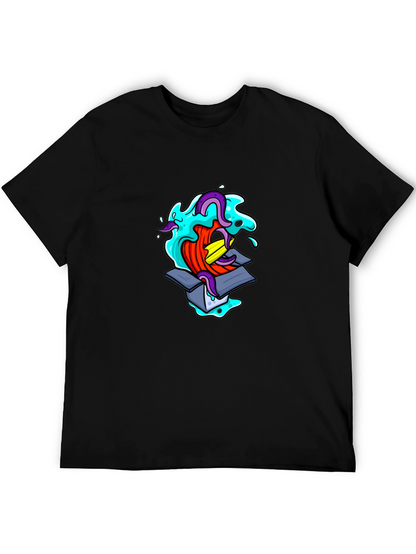 Mens Black Graphic T-Shirt - Box Creature