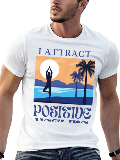 I Attract Positive Yoga Vibes Graphic T-Shirt