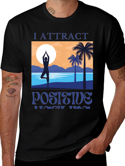 I Attract Positive Yoga Vibes Graphic T-Shirt