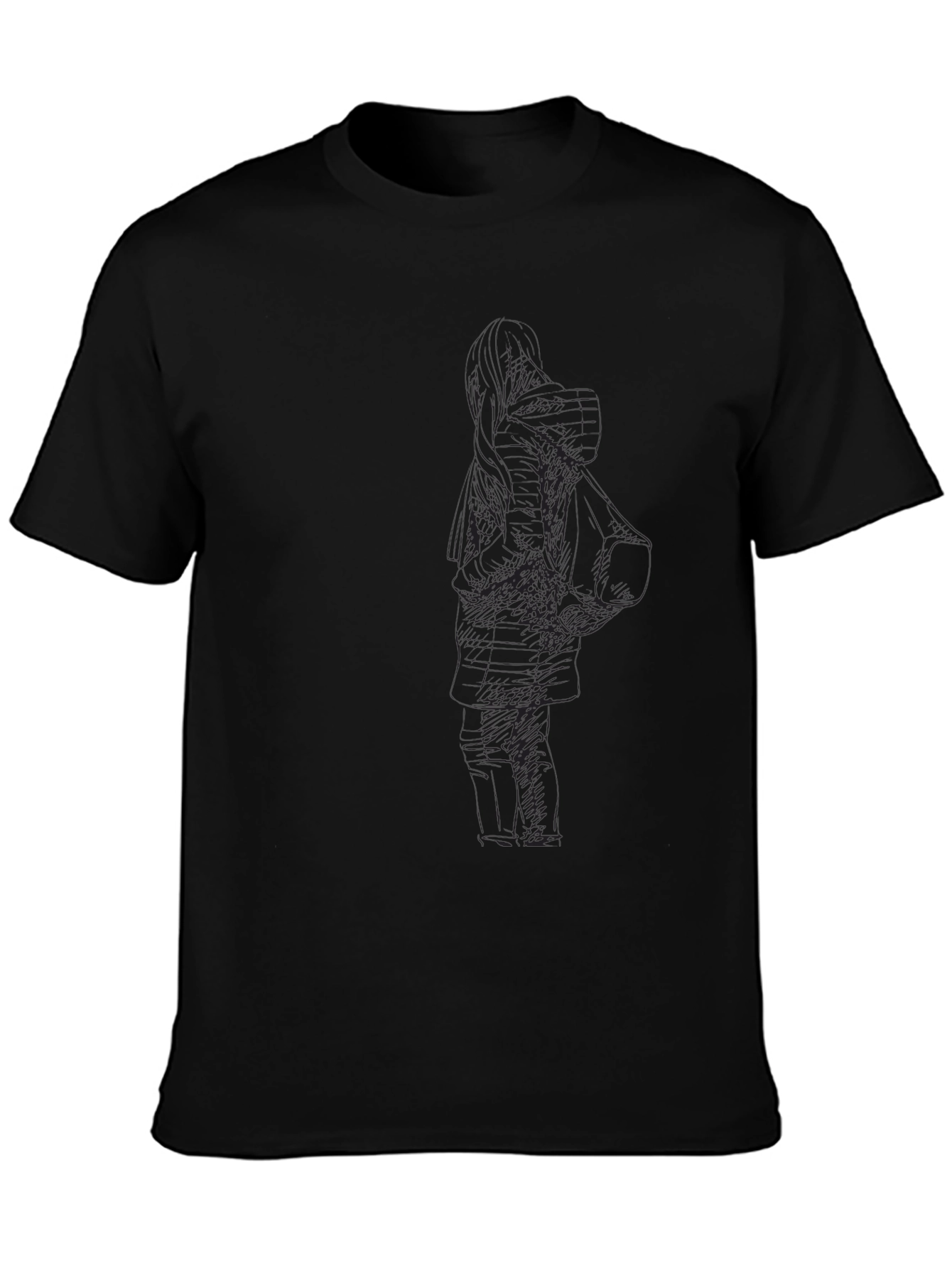 Mens Black Graphic Tee - Unique Design