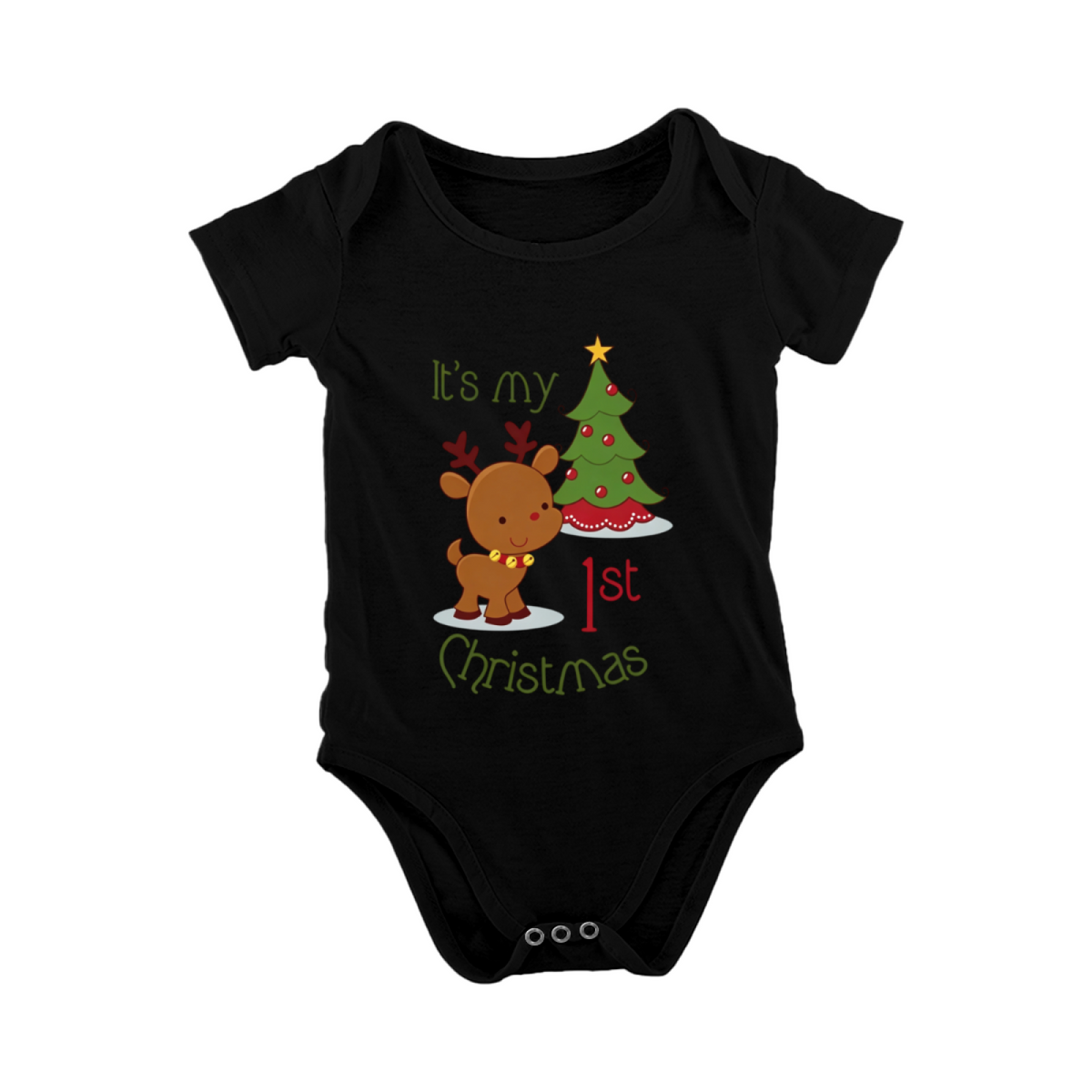 It¡¯s My 1st Christmas Reindeer Xmas Newborn Onesie Holiday Baby Outfit