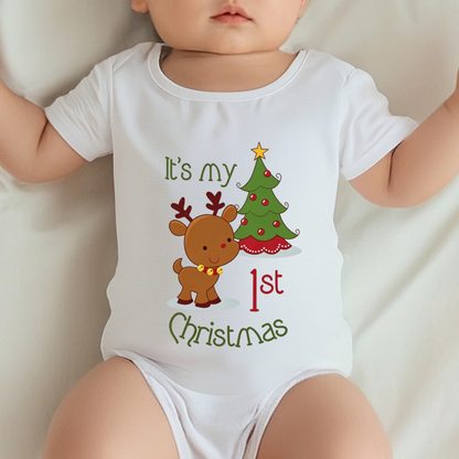 It¡¯s My 1st Christmas Reindeer Xmas Newborn Onesie Holiday Baby Outfit