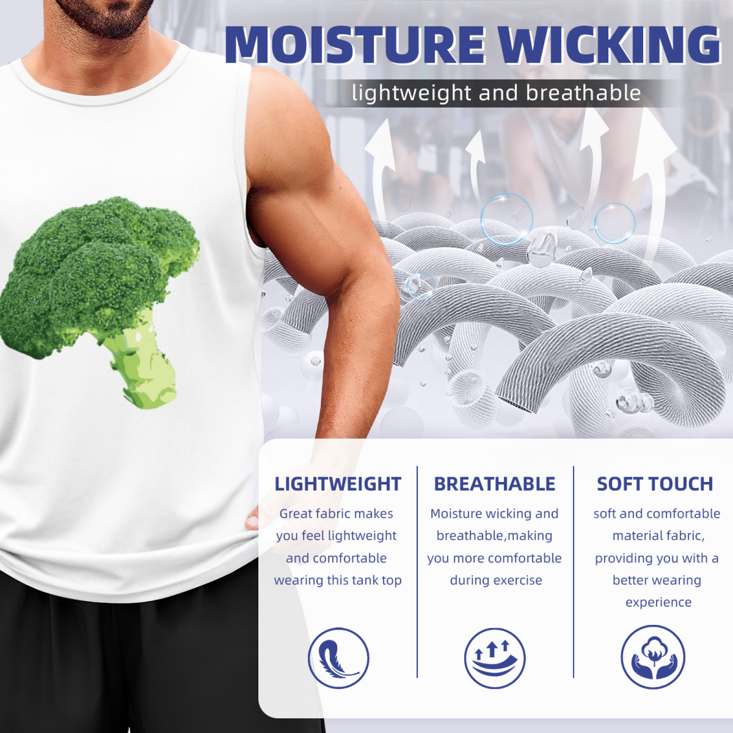 Realistic Fresh Broccoli Vegetable Food Funny Graphic Tank