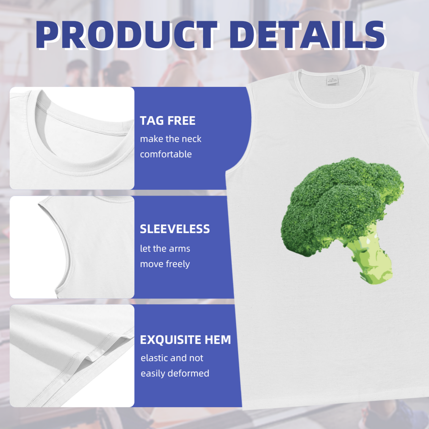 Realistic Fresh Broccoli Vegetable Food Funny Graphic Tank