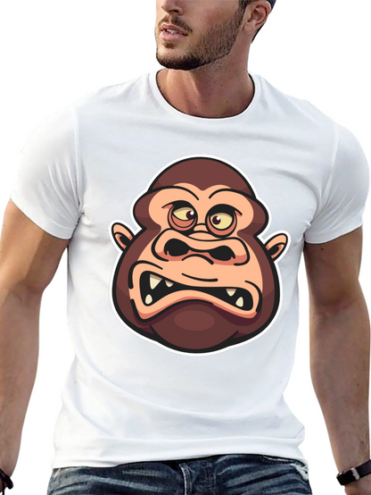 Cartoon Gorilla Graphic Black T-Shirt