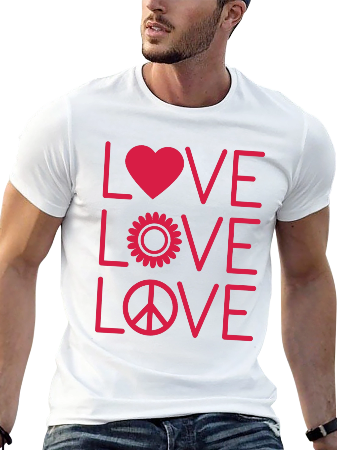 Love Peace Graphic Tee - Black Unisex T-Shirt
