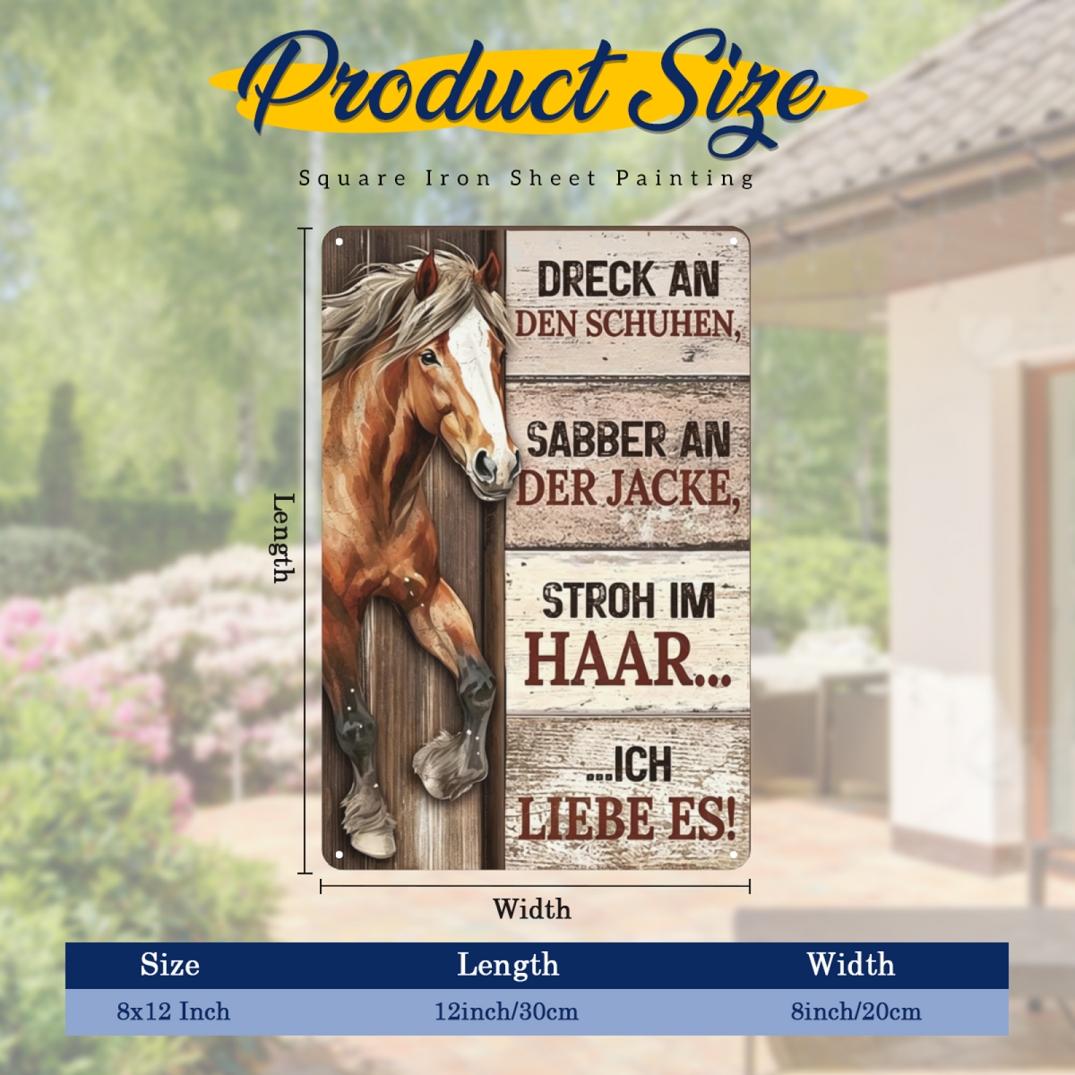 Country Horse German Farm Love Vintage Metal Wall Sign
